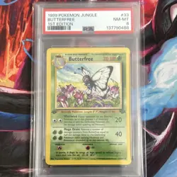 Pokemon 1st Edition Butterfree 33/64 WOTC Jungle - PSA 8 - Image 1