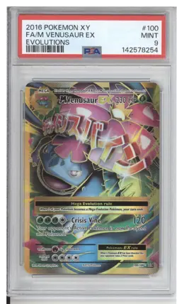 2016 POKEMON XY EVOLUTIONS #100 FULL ART/M VENUSAUR EX PSA 9 - Image 1