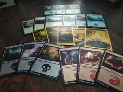 20 FOIL Aetherdrift MtG Basic Land lot, a 15 Card set plus 5 Gold Foils, 2025 - Image 2