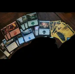 20 FOIL Aetherdrift MtG Basic Land lot, a 15 Card set plus 5 Gold Foils, 2025 - Image 4