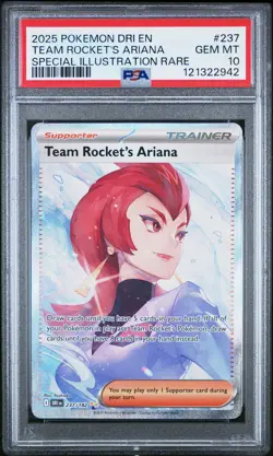 2025 POKEMON DRI EN-DESTINED RIVALS #237 TEAM ROCKET'S ARIANA PSA 10 - Image 1
