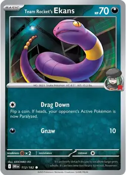 Team Rocket's Ekans DRI 112/182 Pokemon SV10: Destined Rivals Common Reverse ... - Image 1