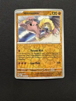 Pokemon: Hitmonlee 106/165 Sv: Scarlet & Violet 151 Reverse Holofoil Near Mint - Image 1