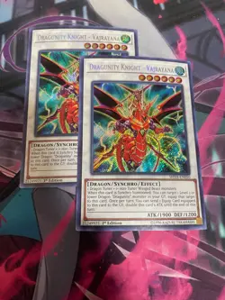 YUGIOH - DRAGUNITY KNIGHT VAJRAYANA X2 - SECRET RARE - SHVA - 1ST ED - NM - Image 1