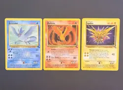Vintage Pokemon Cards: Base Set Legendary Birds Articuno Moltres Zapdos Lot 1999 - Image 1