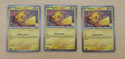 Pokemon Pikachu card lot x3 30th anniversary promo 051/162 NM - Image 1