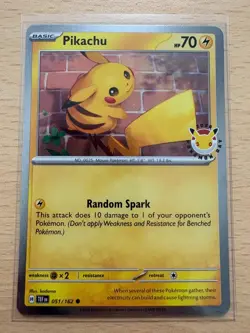 Pokemon Pikachu card lot x3 30th anniversary promo 051/162 NM - Image 5