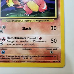 Charmeleon - 24/102 - Base Set - Unlimited - Pokemon Card - Vintage - Near Mint - Image 5
