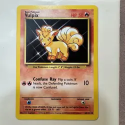 Pokemon Vulpix 50 HP Common 68/102 Base Set 1999 Wizards English TCG Card - Image 1