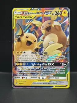 Pokemon GX Unified Minds Alolan Raichu Card 54/236 Ultra Rare SM Holo - Image 1