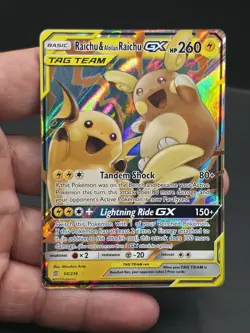 Pokemon GX Unified Minds Alolan Raichu Card 54/236 Ultra Rare SM Holo - Image 2