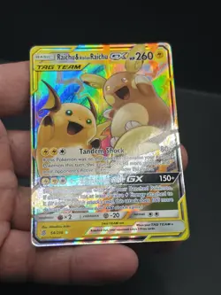 Pokemon GX Unified Minds Alolan Raichu Card 54/236 Ultra Rare SM Holo - Image 3