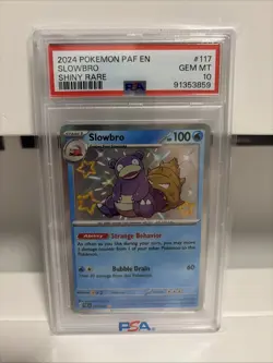 POKEMON 2024 Paldean Fates Shiny Rare SLOWBRO #117 PSA 10 GEM Mint RARE - Image 1