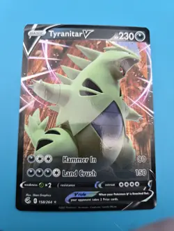 2021 Pokemon Tyranitar V 158/264 Fusion Strike Holo NM - Image 1