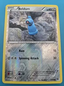 Beldum 47/98 Pokemon XY Reverse Holo Ancient Origins Yuka Morii Clay Art LP - Image 1