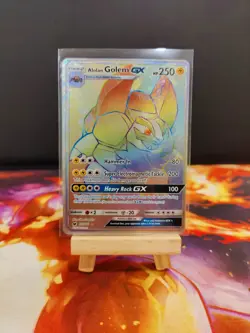 *RAINBOW* Alolan Golem GX (Crimson Invasion) 113/111 -Secret- Pokemon TCG - Image 3