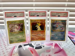 Pokemon PSA 10 Graded Meganium, Typhlosion, Feraligatr Premium File Set - Image 1