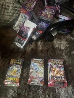 Pokemon TCG Scarlet and Violet Obsidian Flames Booster Packs Lot of (10) Sealed - Image 3