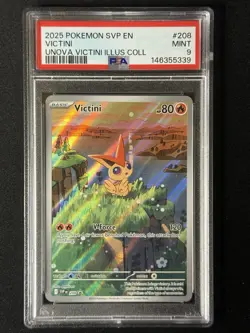 Pokemon TCG Victini 208 Sv: Scarlet & Violet Promo Full Art Holo PSA 9 - Image 1