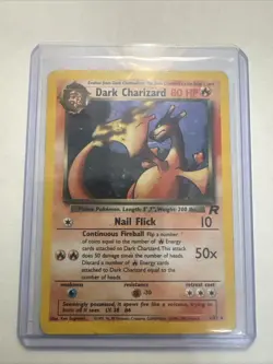Pokemon Dark Charizard Holo 4/82 Team Rocket WOTC Creased HP Vintage Card - Image 1