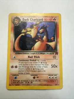 Pokemon Dark Charizard Holo 4/82 Team Rocket WOTC Creased HP Vintage Card - Image 2