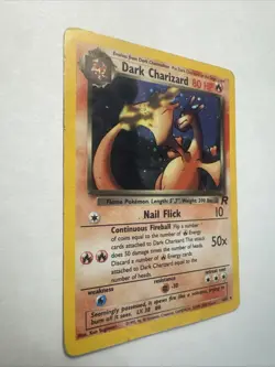 Pokemon Dark Charizard Holo 4/82 Team Rocket WOTC Creased HP Vintage Card - Image 3