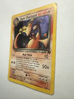 Pokemon Dark Charizard Holo 4/82 Team Rocket WOTC Creased HP Vintage Card - Image 4