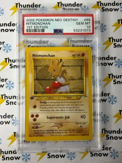 Hitmonchan #69 1st Edition 2002 Pokemon Neo Destiny PSA 10 - Image 1