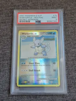 75/132 Wartortle Secret Wonders Reverse Holo Pokemon Card PSA 9 - Image 1
