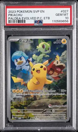 2023 POKEMON SVP EN-SV BLACK STAR PROMO #027 PIKACHU PSA 10 - Image 1