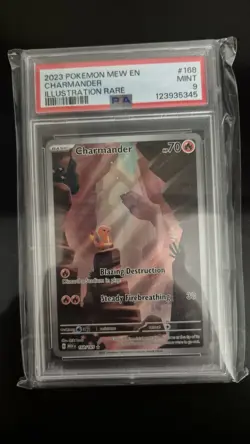 2023 POKEMON MEW EN-151 ILLUSTRATION RARE #168 CHARMANDER PSA 9 - Image 1