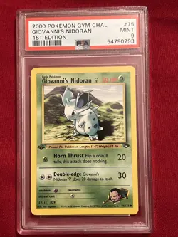 2000 Pokemon Gym Chal. Giovanni’s Nidoran #75 1st Edition PSA 9 - Image 2