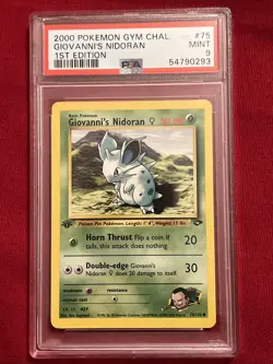 2000 Pokemon Gym Chal. Giovanni’s Nidoran #75 1st Edition PSA 9 - Image 3