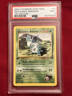 2000 Pokemon Gym Chal. Giovanni’s Nidoran #75 1st Edition PSA 9 - Image 4