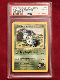 2000 Pokemon Gym Chal. Giovanni’s Nidoran #75 1st Edition PSA 9 - Image 5