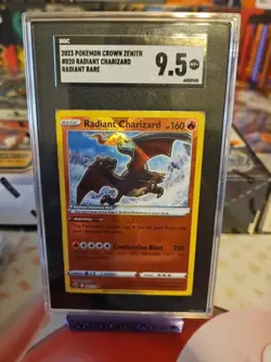 RADIANT CHARIZARD 020/159 Pokemon Crown Zenith Radiant Rare SGC 9.5 MINT+ - Image 1