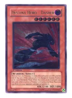 Yugioh! LP Destiny Hero - Dasher - POTD-EN017 - Ultimate Rare - 1st Edition Ligh - Image 1