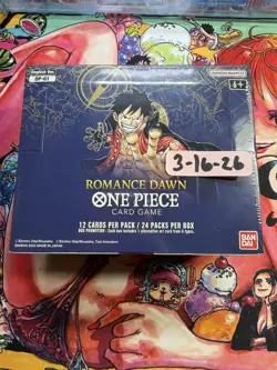 One Piece Card Game Romance Dawn OP-01 Booster Box Sealed - English White Bottom - Image 1