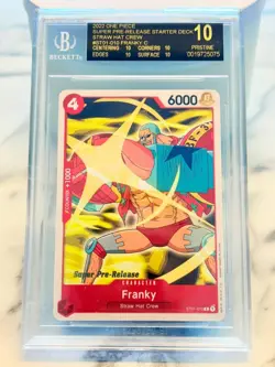 2022 One Piece FRANKY BGS 10 BLACK LABEL ST01-010 SUPER PRE RELEASE STRAW HAT C - Image 1