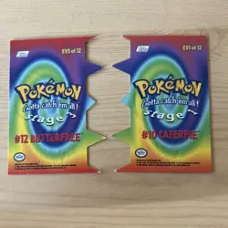 1-1999 TOPPS POKEMON THE MOVIE EVOLUTION DIE CUT EMBOSSED CARDS #EV3 & #EV1 - Image 2