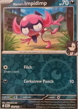 Marnie's Impidimp 134/182 Sv10: Destined Rivals Reverse Holo Pokemon TCG 2025 NM - Image 1