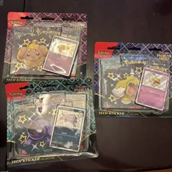 Pokemon Paldean Fates Tech Sticker Collection SET of 3 NEW Sealed Scarlet Violet - Image 1
