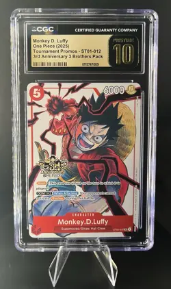 Monkey D. Luffy ST01-012 3rd Anniversary CGC 10 Pristine One Piece (2025) Promo - Image 1