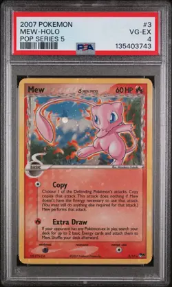 Mew Holo Corrected Back - 3/17 - POP Series Pokemon Card - PSA 4 - Holo Bleed - Image 1