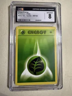 Pokemon TCG Grass Energy Base Set, Card 99/102, Regular Common, LP+/NM Condition - Image 1