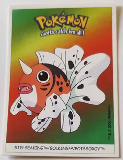 Pokemon Dunkin Boomer SEAKING card #119/150 stickers 2000 - Image 1