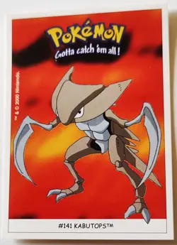 Pokemon Dunkin Boomer KABUTOPS card #141/150 stickers 2000 - Image 1