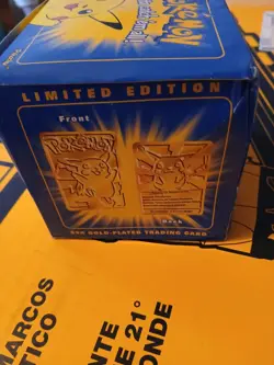 1999 Pokemon Pikachu 23K Gold-Plated Trading Card Burger King Blue Box SEALED - Image 2