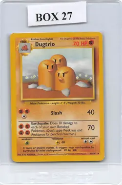 Dugtrio 19/102 - Rare - BASE SET - VINTAGE WOTC Pokemon Card -UNLIMITED - LP - Image 1