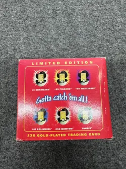 1999 Pokemon: Burger King 23K Gold-Plated Trading Card JIGGLYPUFF- Sealed - Image 2